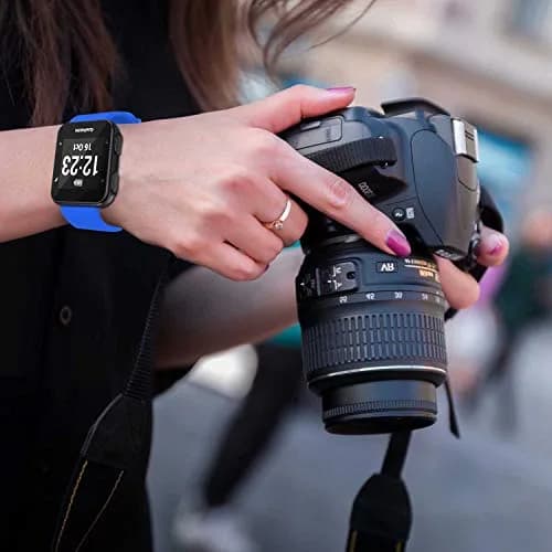 TopPerfekt Silicone Watch Band for Garmin Forerunner 35 | 24mm (0.94 Inch) Blue | Adjustable Sport Strap thumbnail 6