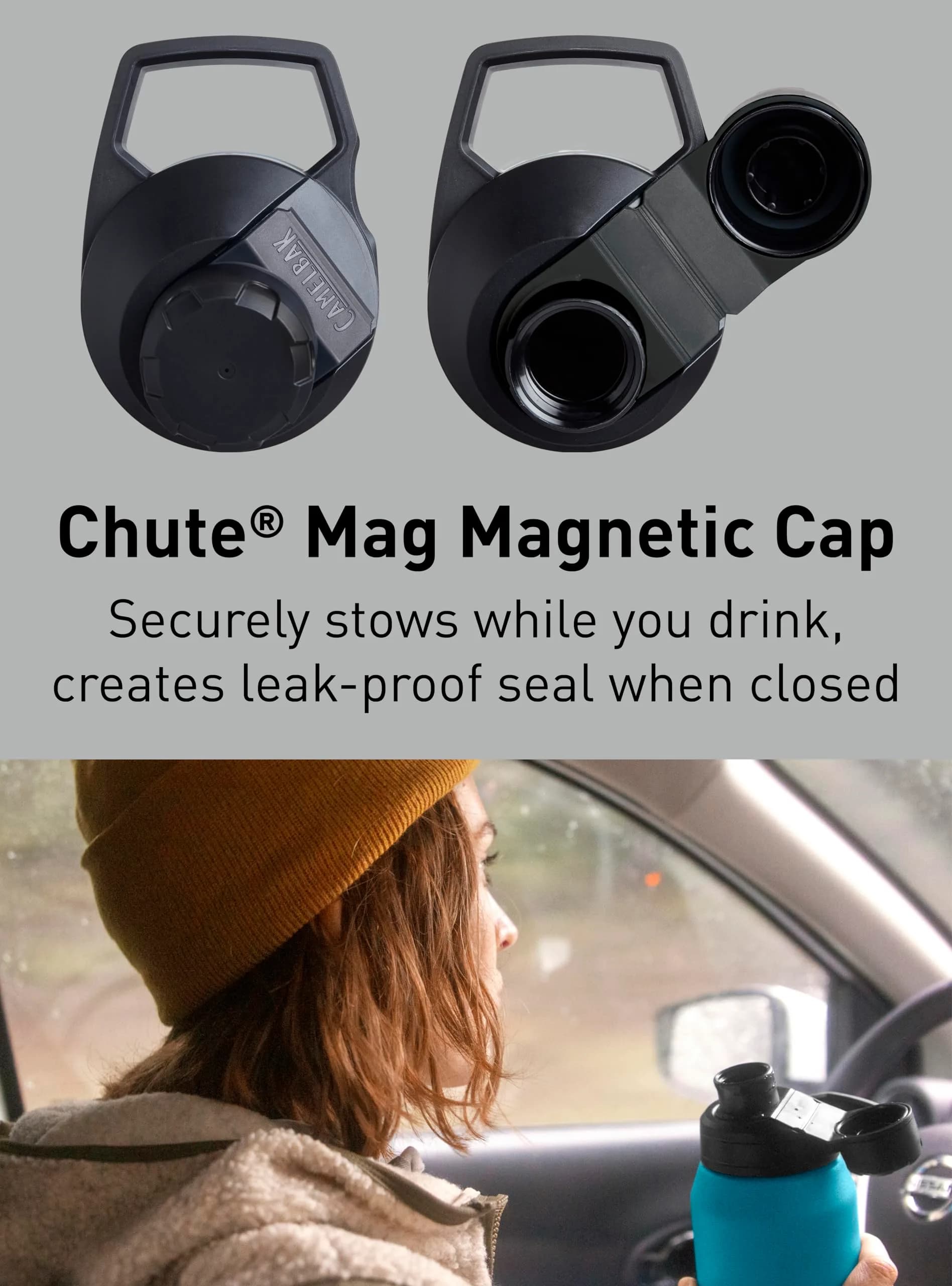 CamelBak Chute Mag 32oz (950ml) Vacuum Insulated Stainless Steel Water Bottle Moss | Magnetic Cap, Keeps Cold Hours - view 6