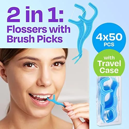 Trueocity Mint Dental Floss Picks 200 Count | Sensitive Gums Glide & Clean thumbnail 7