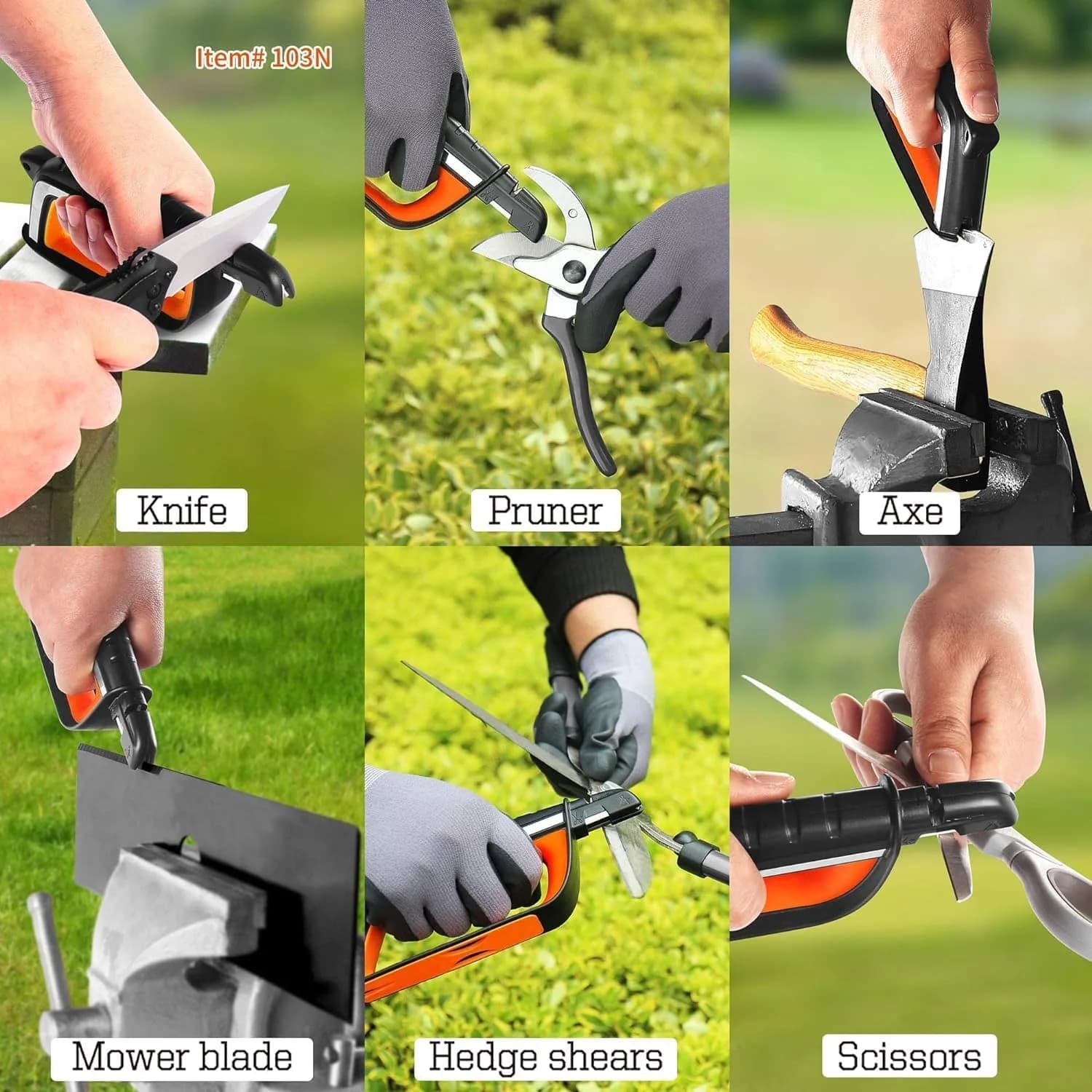 SHARPAL Pocket Knife Sharpener & Garden Tool Sharpener Combo Gift Pack | 6-In-1 Survival Tool with Fire Starter & Whistle - view 6
