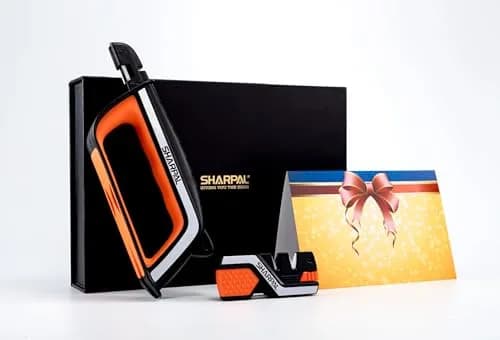 SHARPAL Pocket Knife Sharpener & Garden Tool Sharpener Combo Gift Pack | 6-In-1 Survival Tool with Fire Starter & Whistle thumbnail 1
