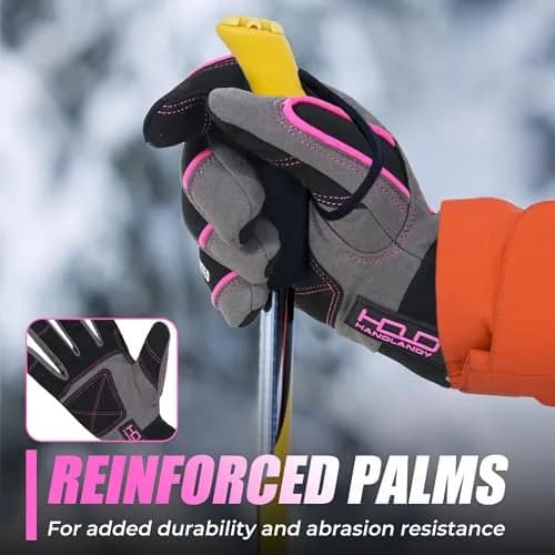 HANDLANDY Winter Work Gloves 3M Thinsulate Waterproof Insulated Gloves | Snow & Cold Weather Protection thumbnail 4