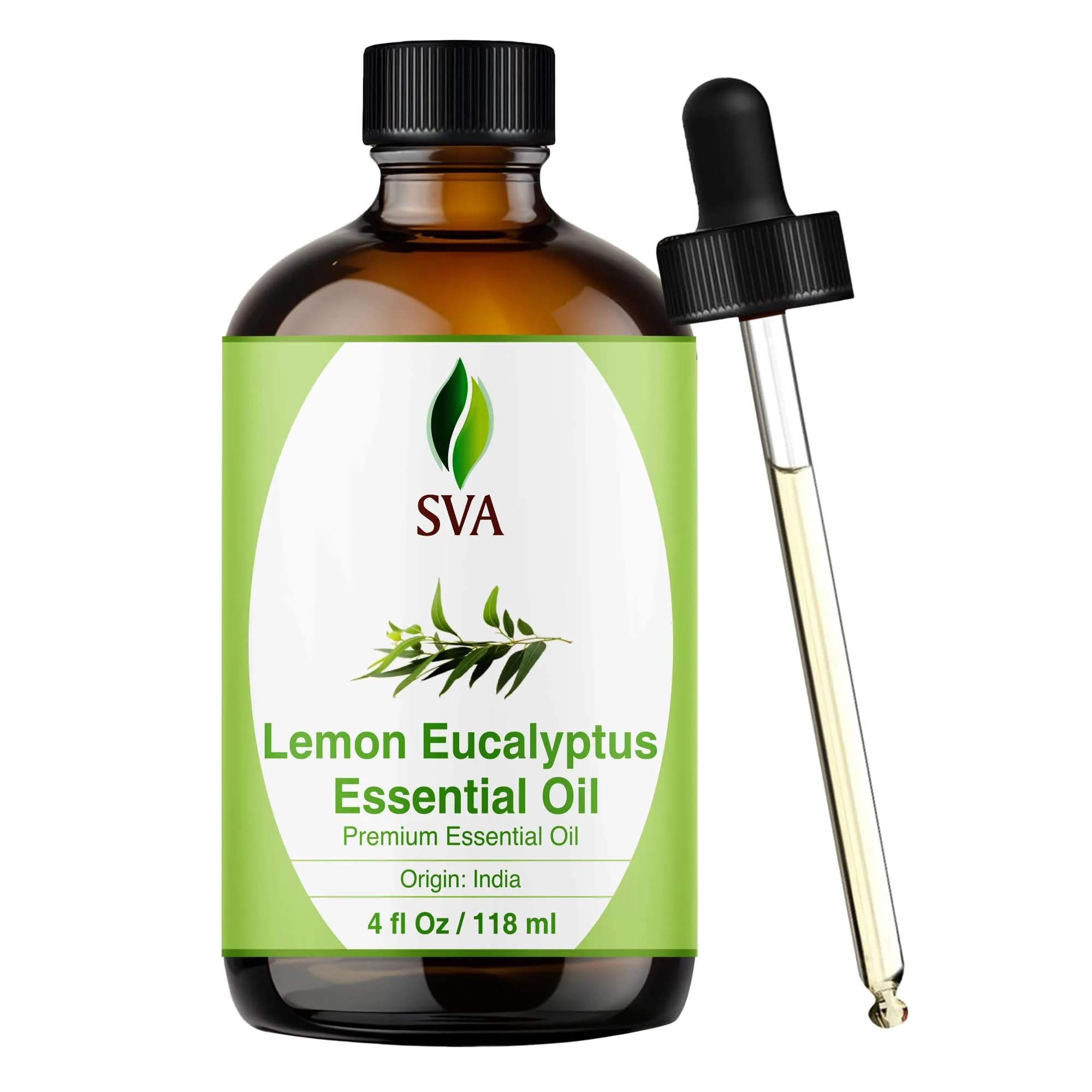 SVA ORGANICS Lemon Eucalyptus Essential Oil - 4 Fl Oz (118 mL) - Pure & Natural Aromatherapy Oil - main product image