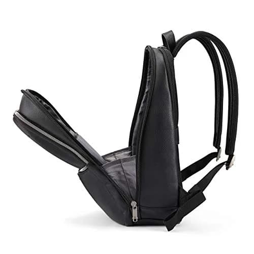 Samsonite Classic Leather Slim Backpack Black | 16.1"H x 11"W x 5.5"D thumbnail 6
