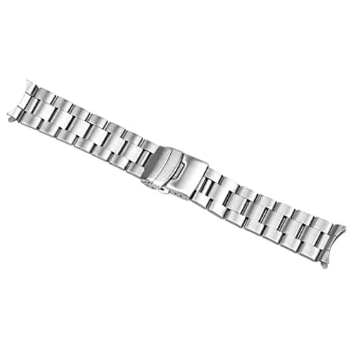 Juntan 20mm Watch Band Stainless Steel | Curved Solid End Tapered Strap for Men & Women, Silver thumbnail 3