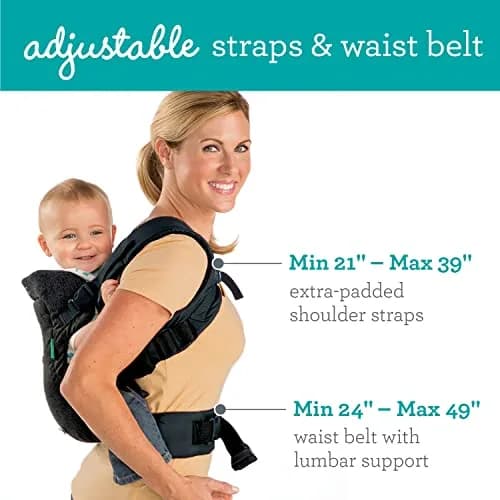 Infantino Flip 4-in-1 Baby Carrier Convertible Ergonomic, Black Denim | Adjustable, Ergonomic & Grow-with-Your Baby (70-120 chars) thumbnail 3