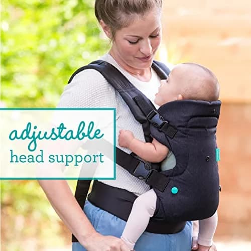 Infantino Flip 4-in-1 Baby Carrier Convertible Ergonomic, Black Denim | Adjustable, Ergonomic & Grow-with-Your Baby (70-120 chars) thumbnail 4