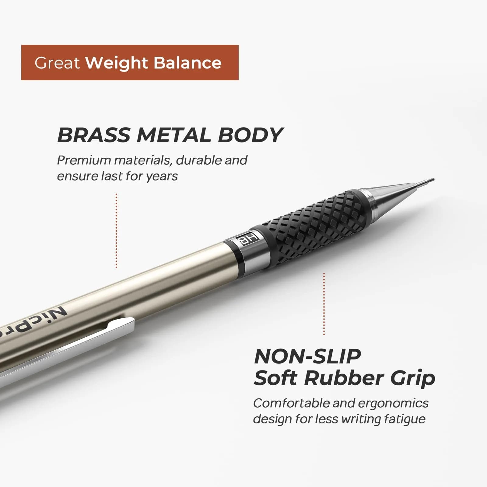 Nicpro 6PCS Art Mechanical Pencil Set with 0.5/0.7/0.9/2.0mm Leads & Erasers | Value Pack for Students & Professionals - view 7
