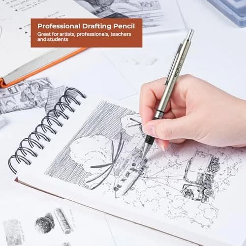 Nicpro 6PCS Art Mechanical Pencil Set with 0.5/0.7/0.9/2.0mm Leads & Erasers | Value Pack for Students & Professionals thumbnail 9