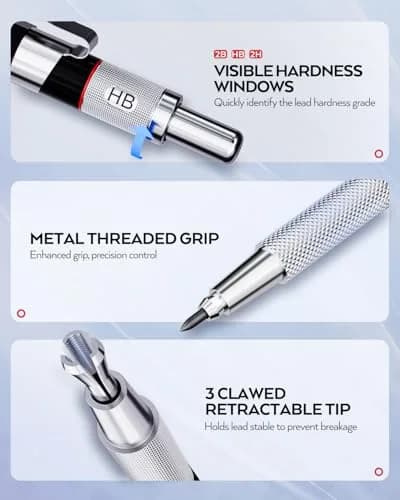 Nicpro 6PCS Art Mechanical Pencil Set with 0.5/0.7/0.9/2.0mm Leads & Erasers | Value Pack for Students & Professionals thumbnail 2