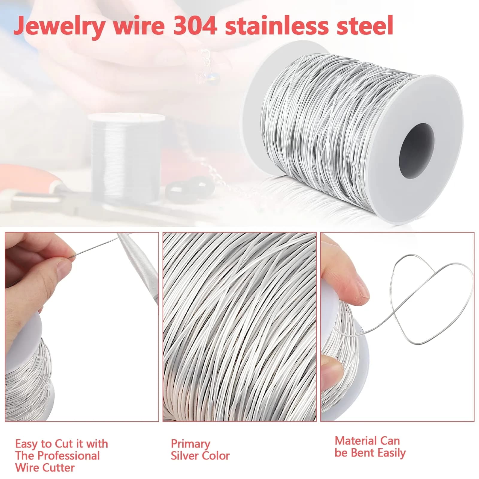Yountiger 304 Stainless Steel Wire 0.8mm (20 Gauge) | 328 Ft Coil | Rustproof & Shapeable for Jewelry Making - view 5