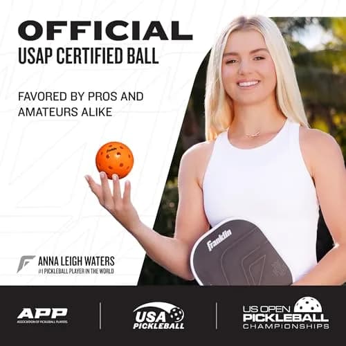 Franklin Sports X-40 Outdoor Pickleballs 74mm (2.91 inches) | USAPA Approved Tournament Balls thumbnail 2