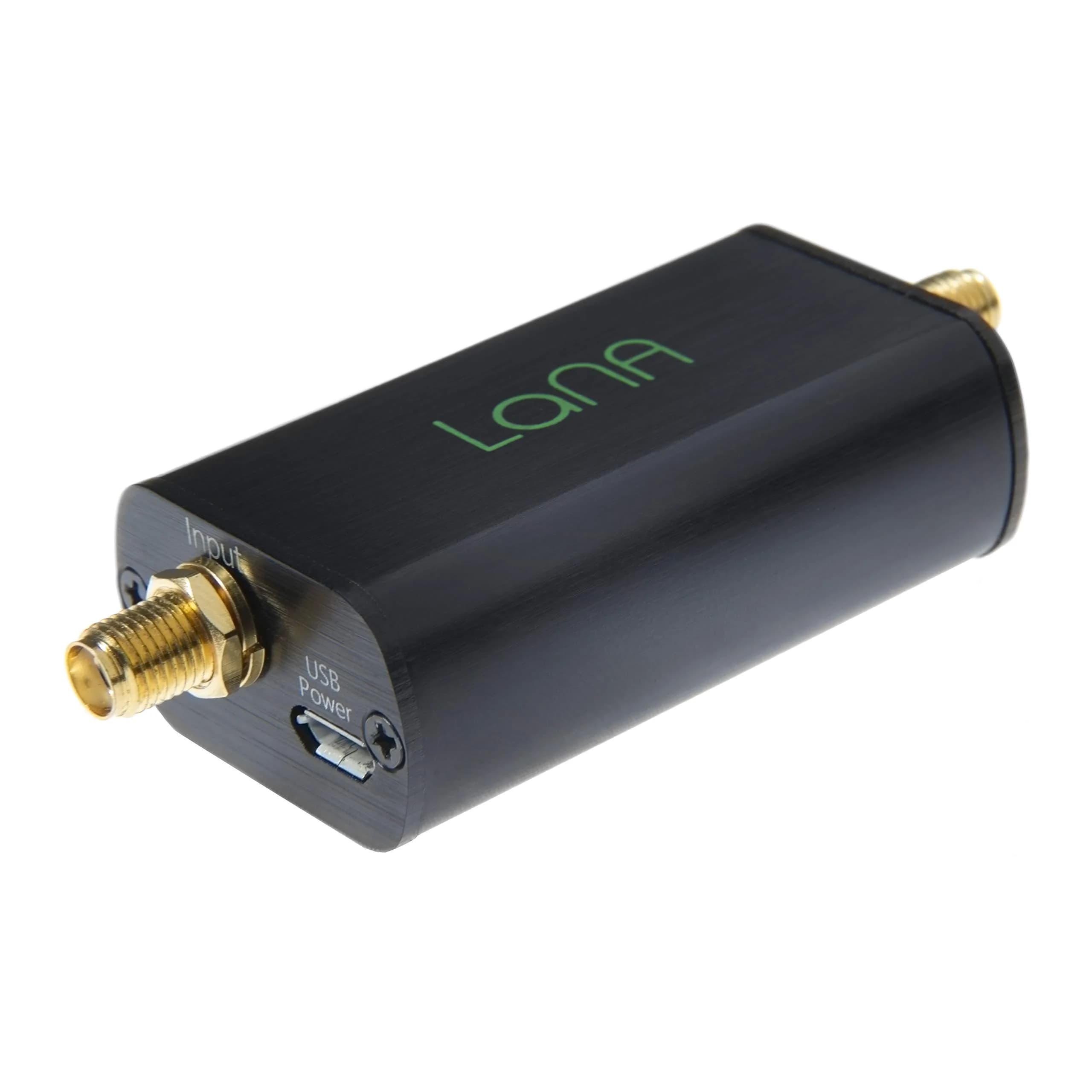 NooElec LaNA Ultra Low-Noise Amplifier (LNA) Module 20MHz-4000MHz | Improves SDR Performance — black