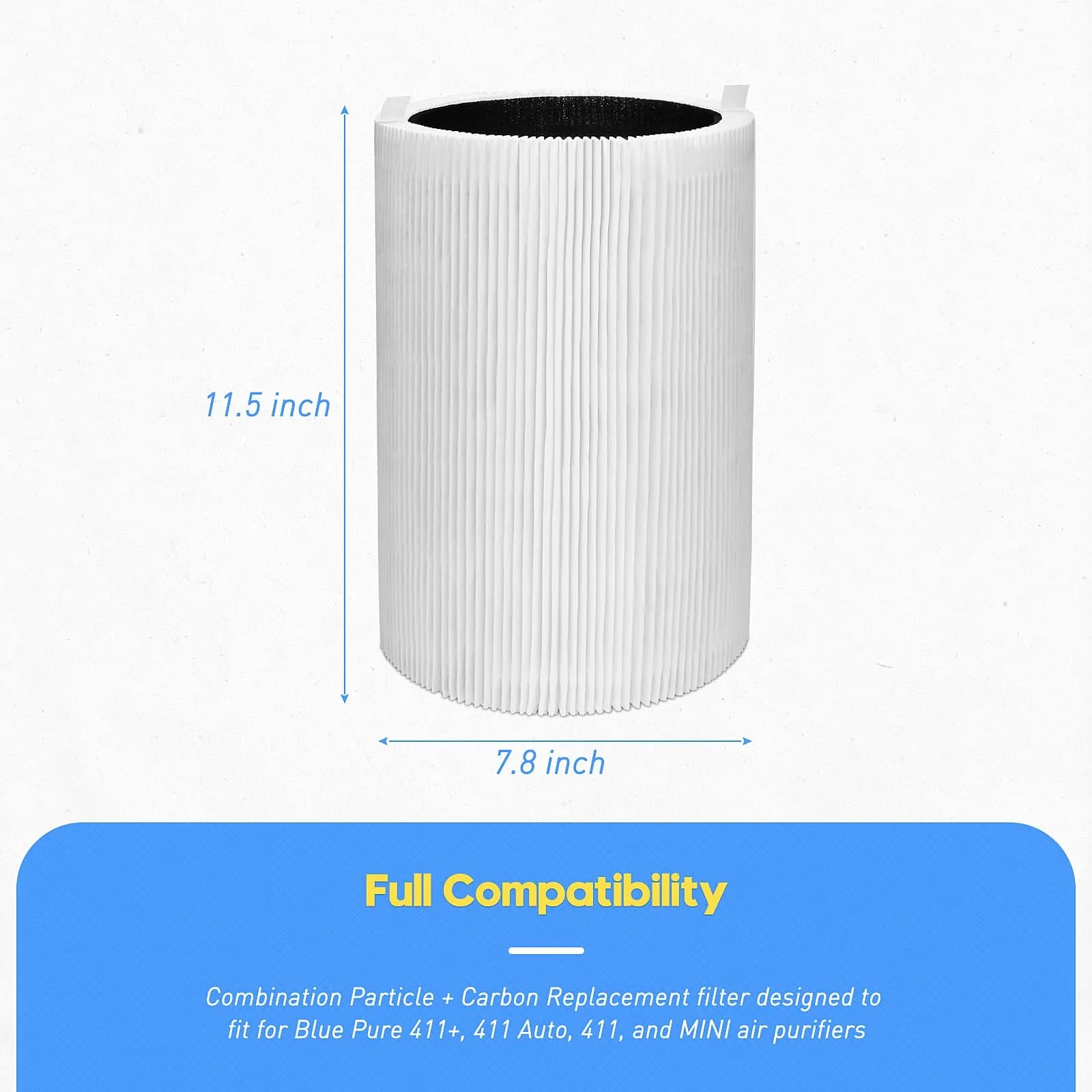 Colorfullife Blue Pure 411 Replacement Filter 2-Pack | H13 HEPA & Activated Carbon for Air Purifiers - view 6