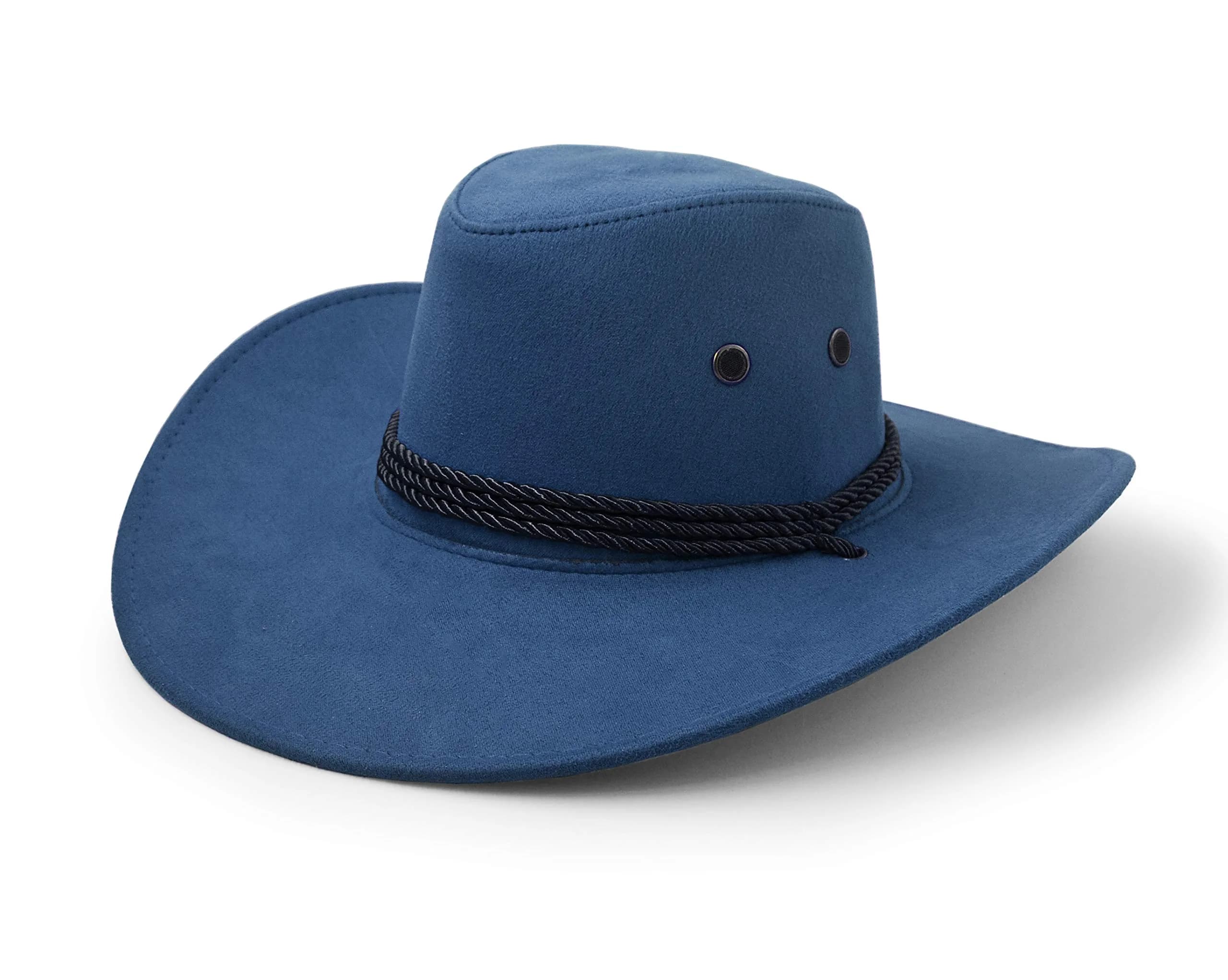 UltraKey Navy Cowboy Hat 10cm (3.9in) Brim | Western Style Sun Protection for Outdoor Activities - view 5