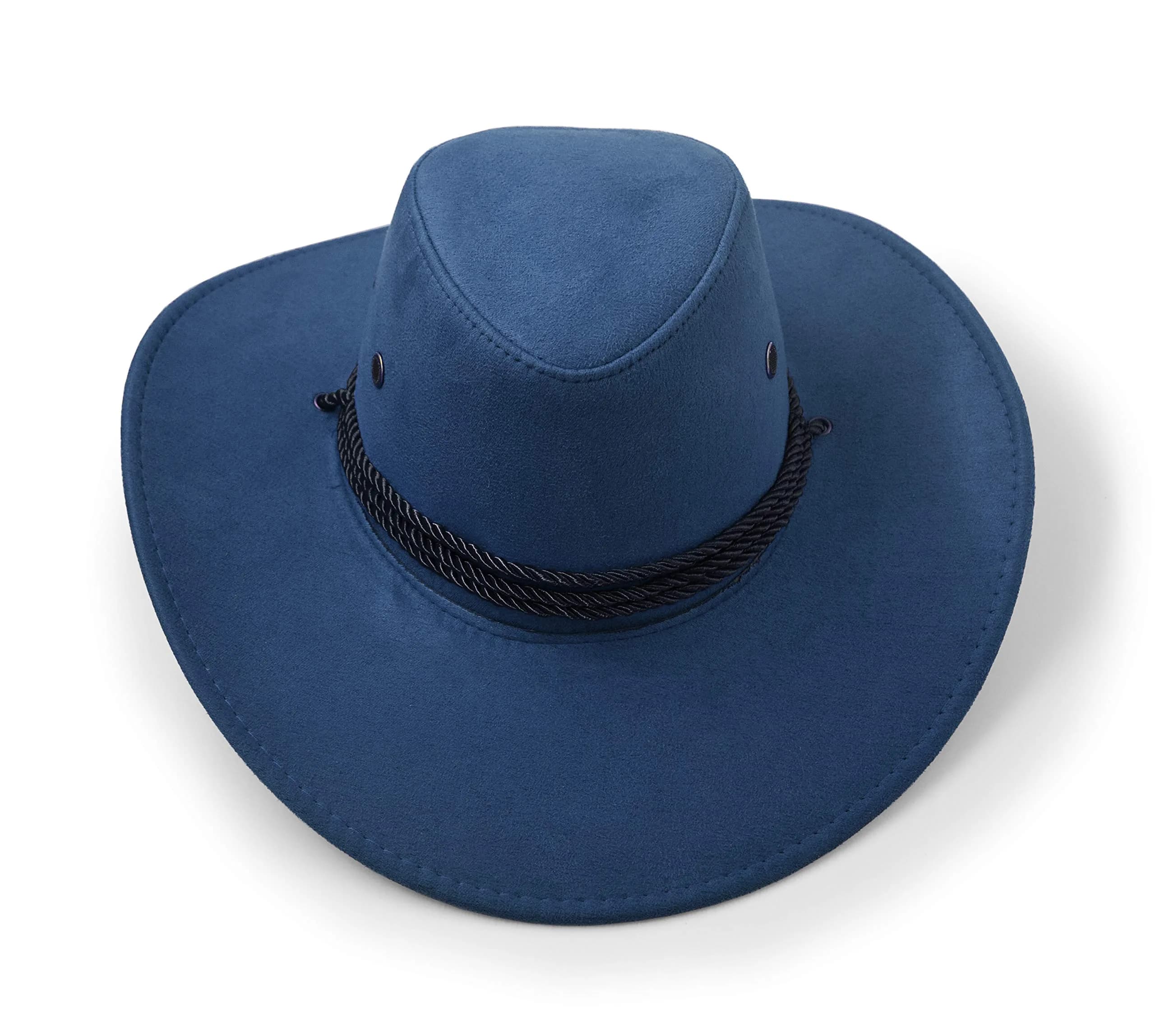 UltraKey Navy Cowboy Hat 10cm (3.9in) Brim | Western Style Sun Protection for Outdoor Activities - view 6