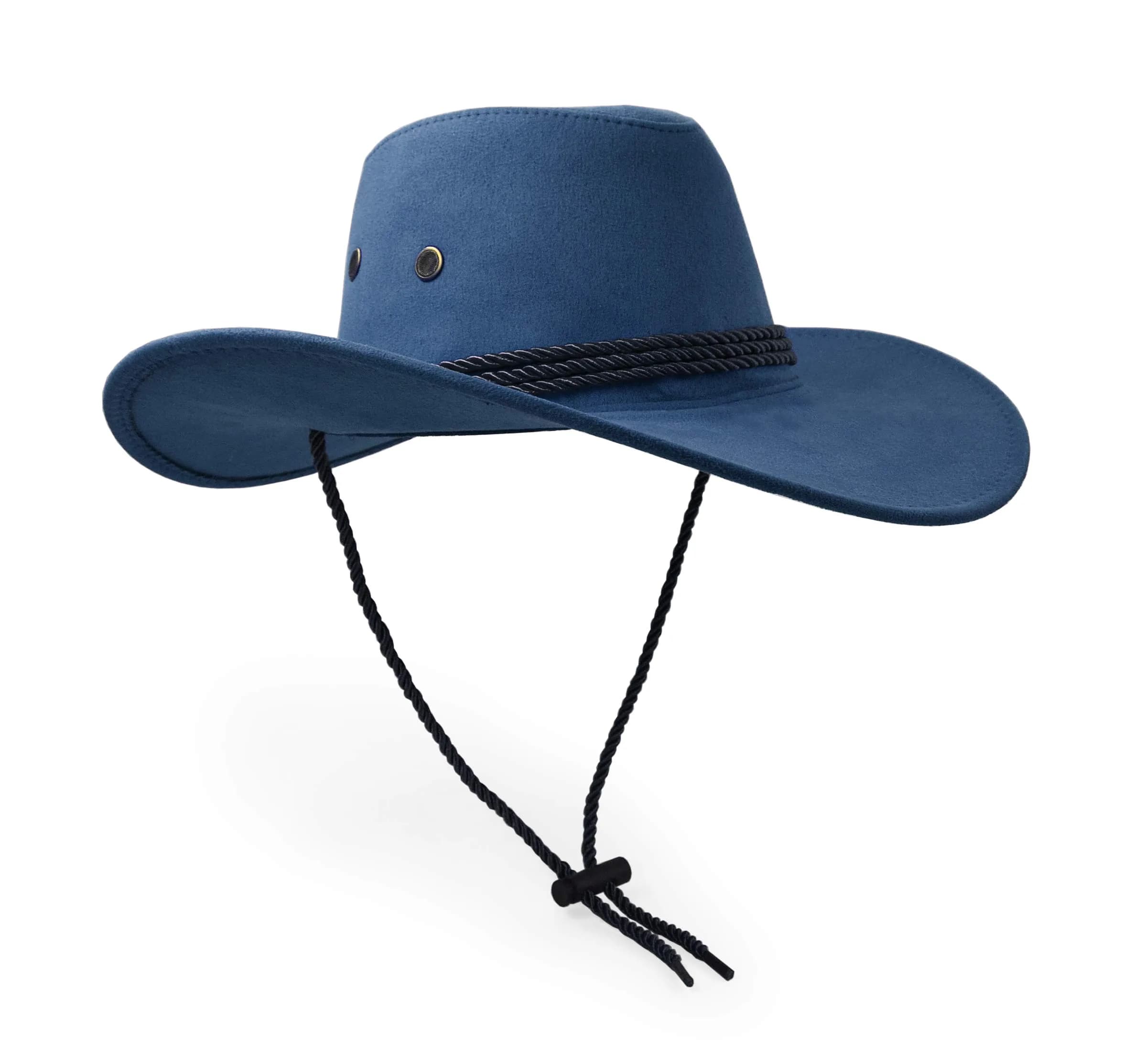 UltraKey Navy Cowboy Hat 10cm (3.9in) Brim | Western Style Sun Protection for Outdoor Activities - view 2
