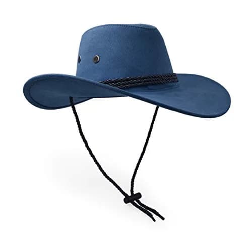 UltraKey Navy Cowboy Hat 10cm (3.9in) Brim | Western Style Sun Protection for Outdoor Activities thumbnail 2