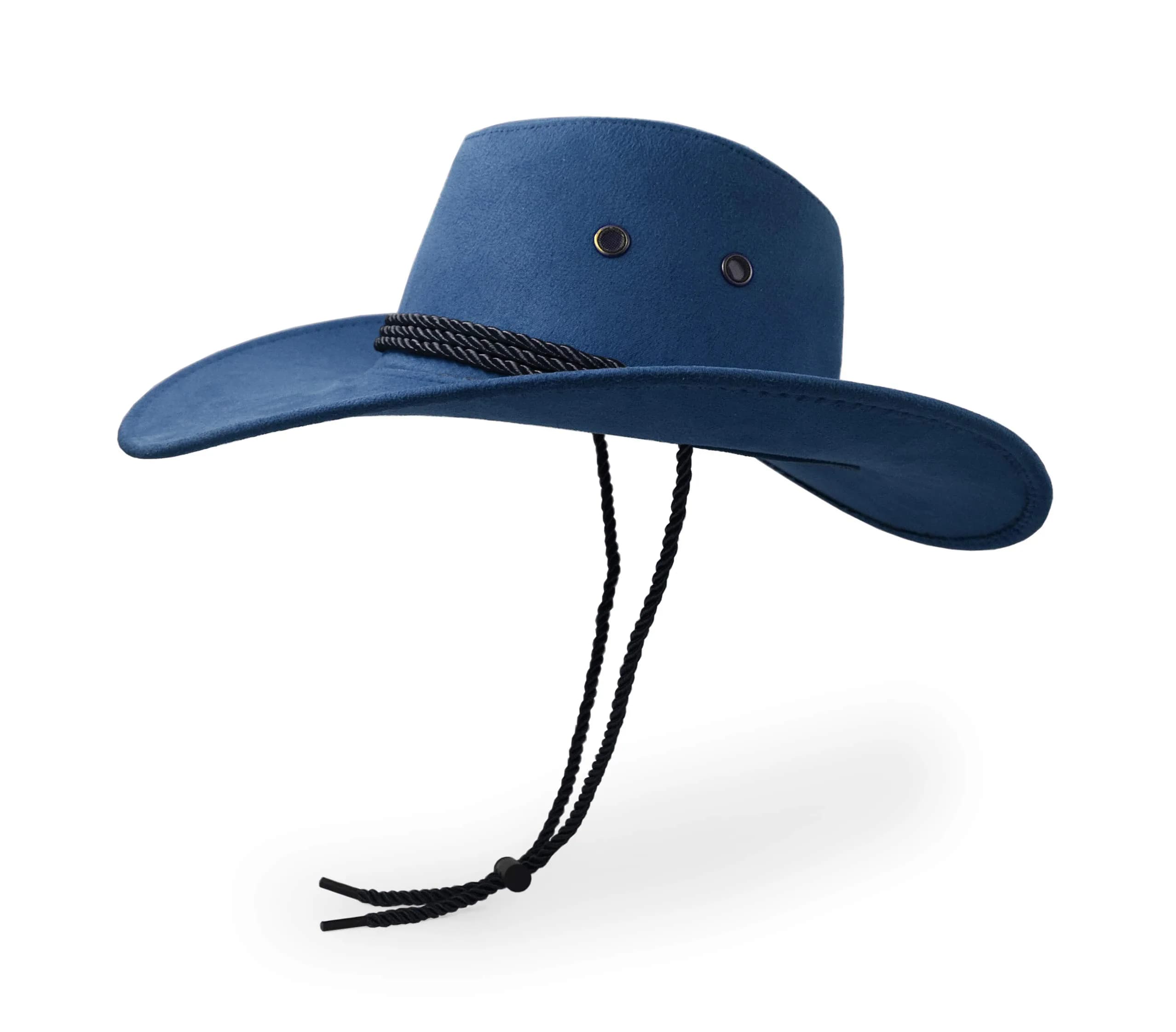 UltraKey Navy Cowboy Hat 10cm (3.9in) Brim | Western Style Sun Protection for Outdoor Activities - view 3