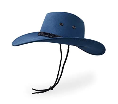 UltraKey Navy Cowboy Hat 10cm (3.9in) Brim | Western Style Sun Protection for Outdoor Activities thumbnail 3