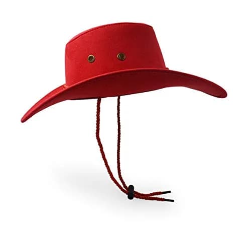UltraKey Red Cowboy Hat 10cm (3.9in) Brim | Western Style Sun Protection thumbnail 4