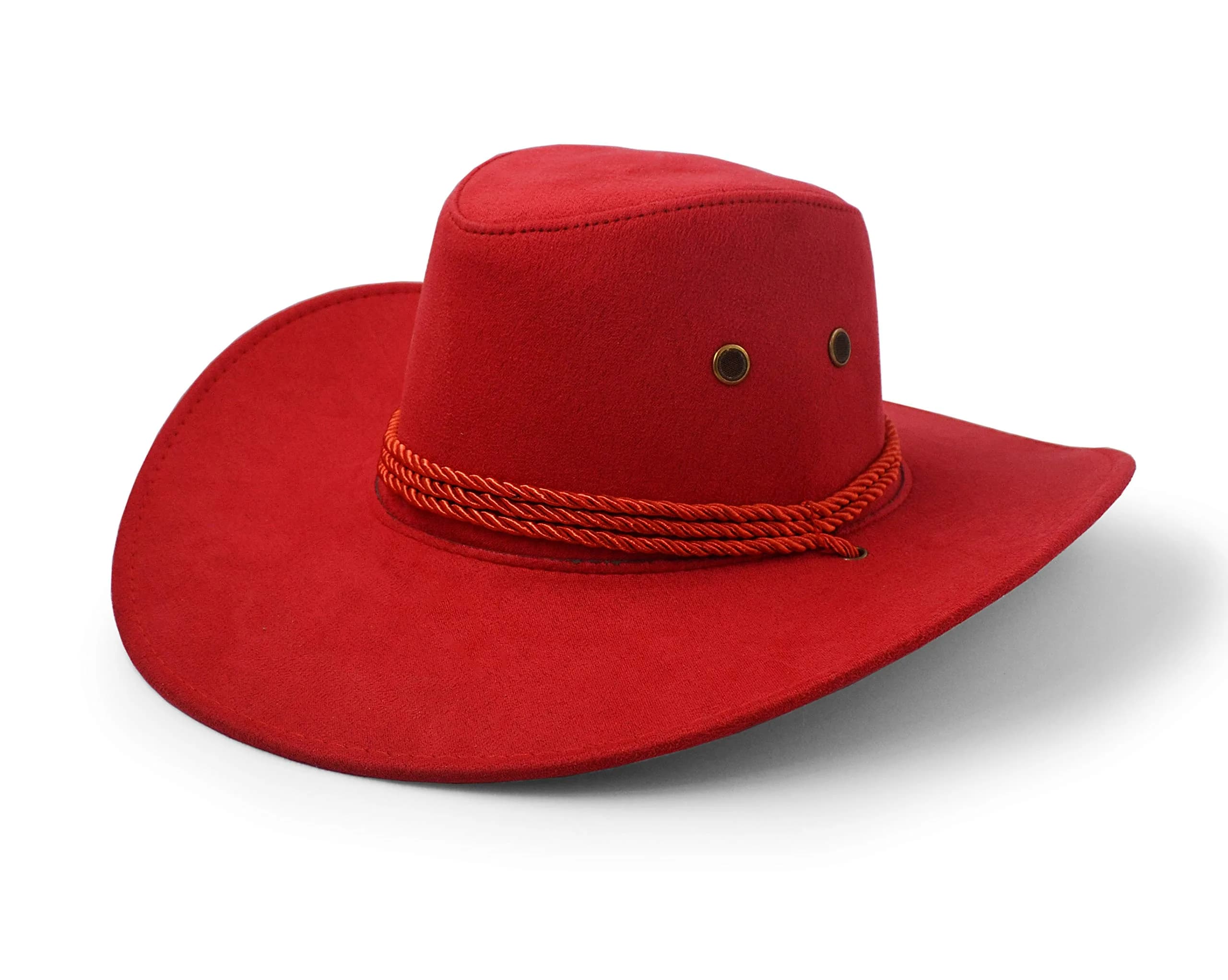 UltraKey Red Cowboy Hat 10cm (3.9in) Brim | Western Style Sun Protection - view 5