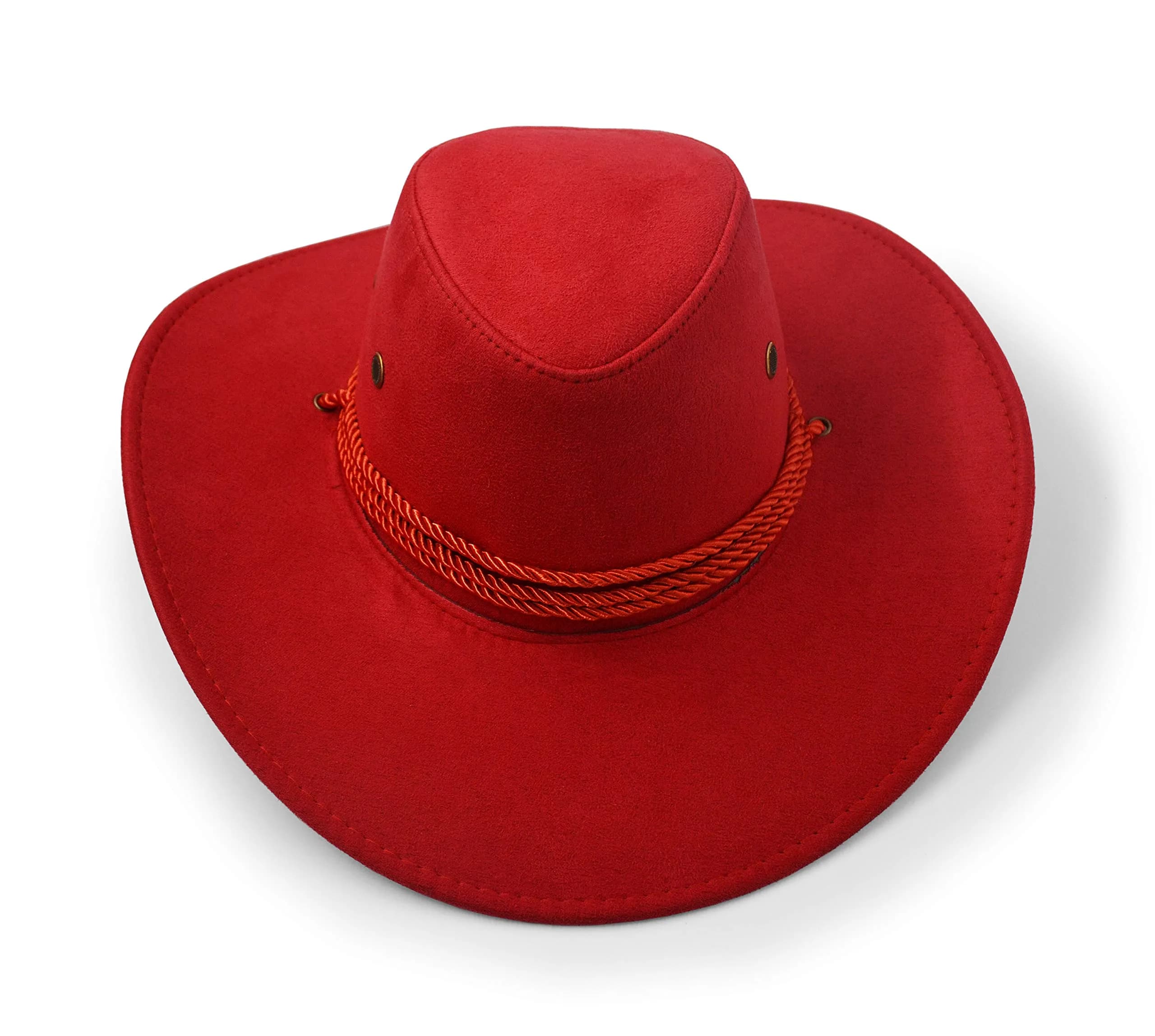 UltraKey Red Cowboy Hat 10cm (3.9in) Brim | Western Style Sun Protection - view 6