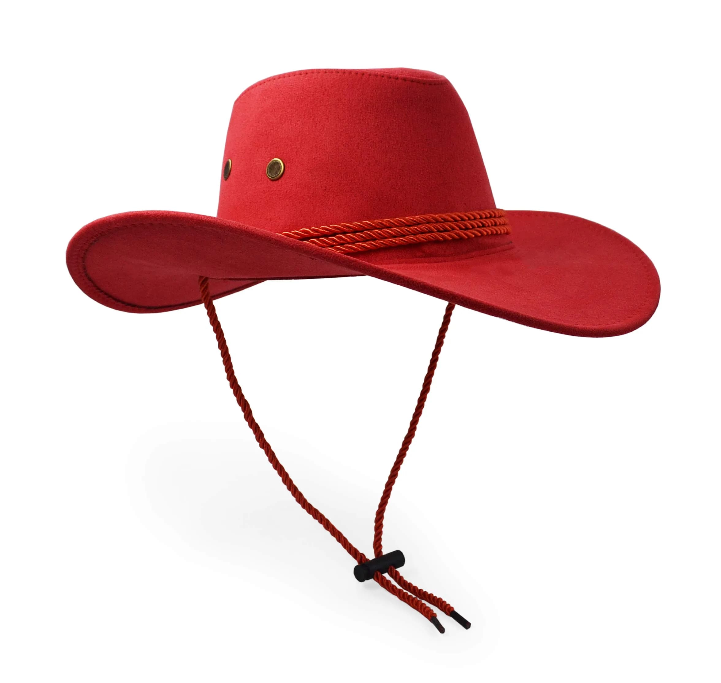 UltraKey Red Cowboy Hat 10cm (3.9in) Brim | Western Style Sun Protection - view 2