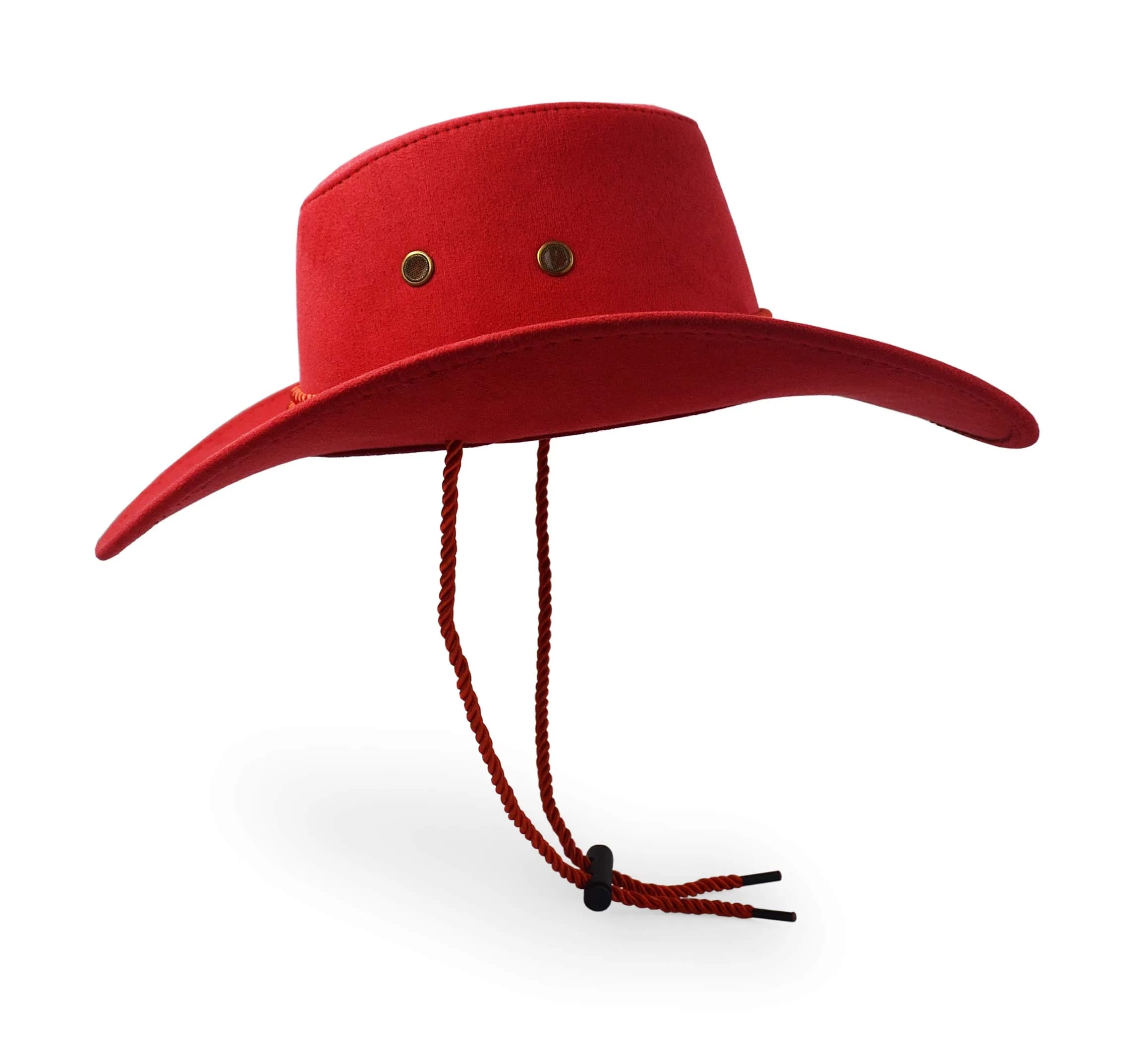 UltraKey Red Cowboy Hat 10cm (3.9in) Brim | Western Style Sun Protection - view 4