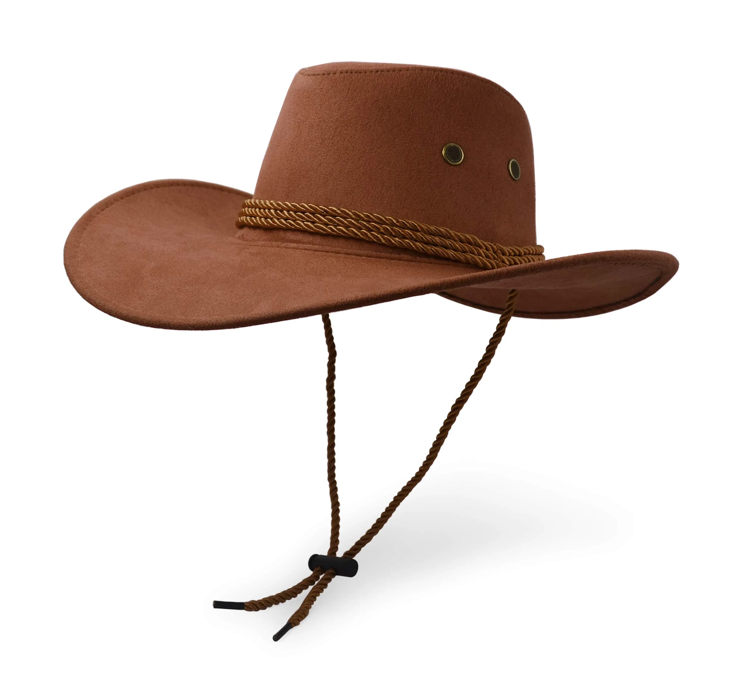 UltraKey Western Cowboy Hat Brown | Wide Brim Sun Protection for Outdoor Activities - main product image