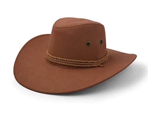 UltraKey Western Cowboy Hat Brown | Wide Brim Sun Protection for Outdoor Activities thumbnail 5