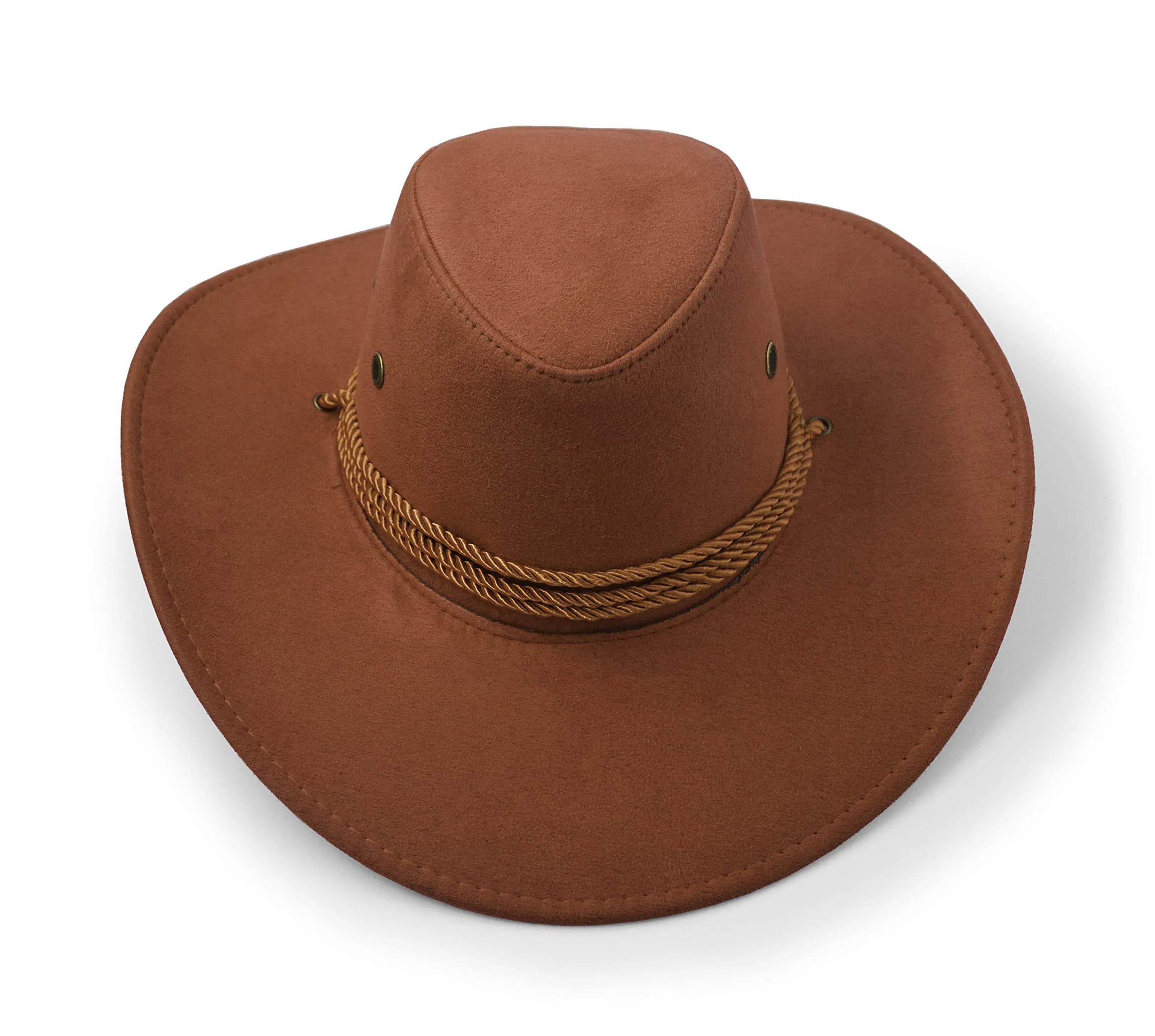 UltraKey Western Cowboy Hat Brown | Wide Brim Sun Protection for Outdoor Activities - view 6