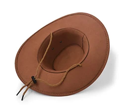 UltraKey Western Cowboy Hat Brown | Wide Brim Sun Protection for Outdoor Activities thumbnail 7