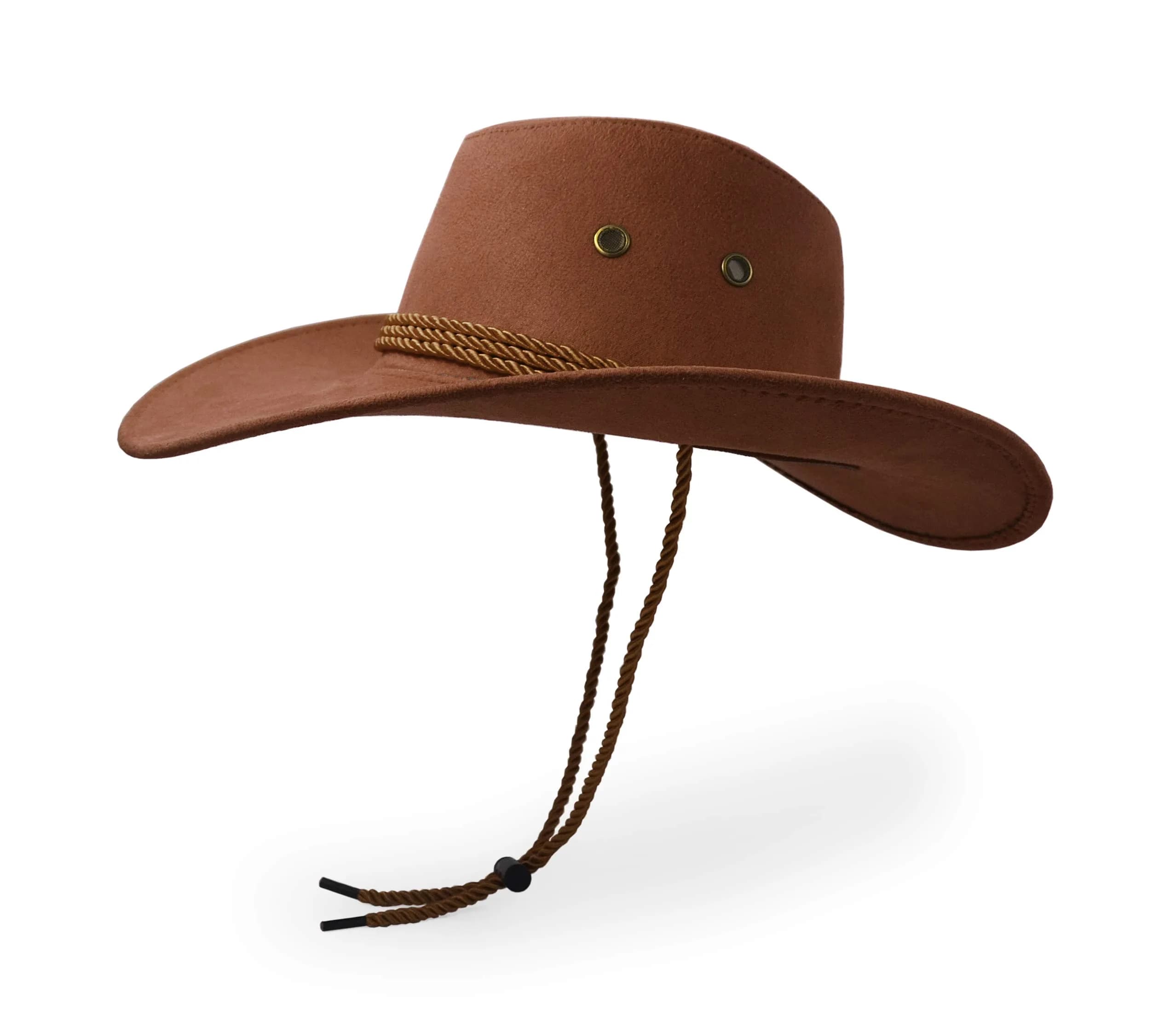 UltraKey Western Cowboy Hat Brown | Wide Brim Sun Protection for Outdoor Activities - view 3
