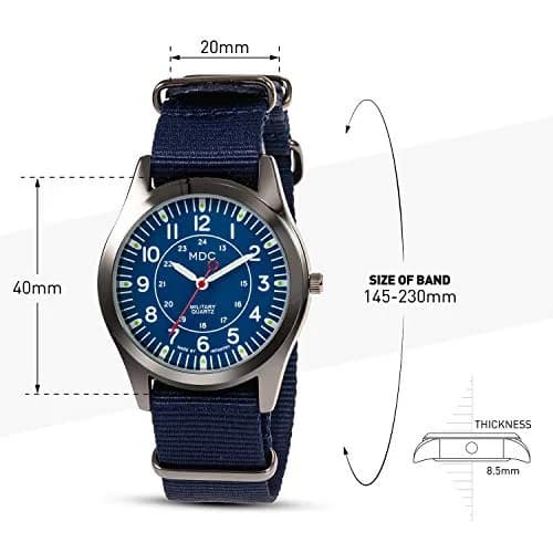 Infantry MDC Men's Field Watch 40mm Blue Nylon Strap | Japanese Quartz Movement thumbnail 6
