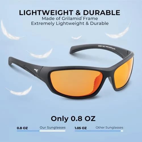 KastKing Hiwassee Polarized Sport Sunglasses Wrap Design for Men & Women | 5.23 in Arm Length thumbnail 4