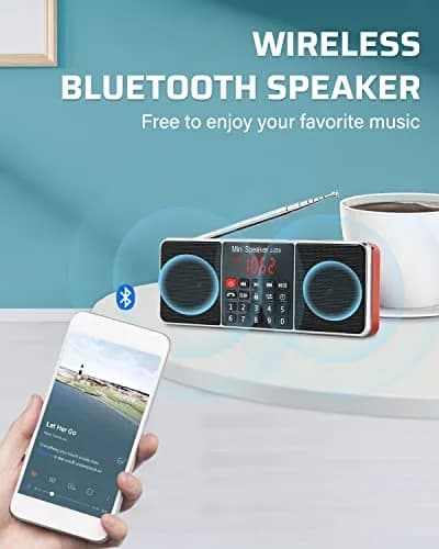 PRUNUS J-288 Portable Radio AM FM Bluetooth Speaker | 56cm Long Antenna, 10H Playtime, 5-in-1 Stereo Sound thumbnail 3