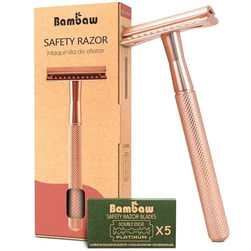 Bambaw Safety Razor for Women with 5 Double Edge Blades | Eco-Friendly, Reusable & Plastic-Free Rose Gold thumbnail 1