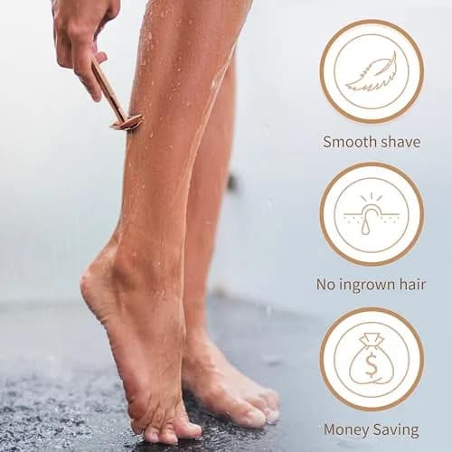 Bambaw Safety Razor for Women with 5 Double Edge Blades | Eco-Friendly, Reusable & Plastic-Free Rose Gold thumbnail 4
