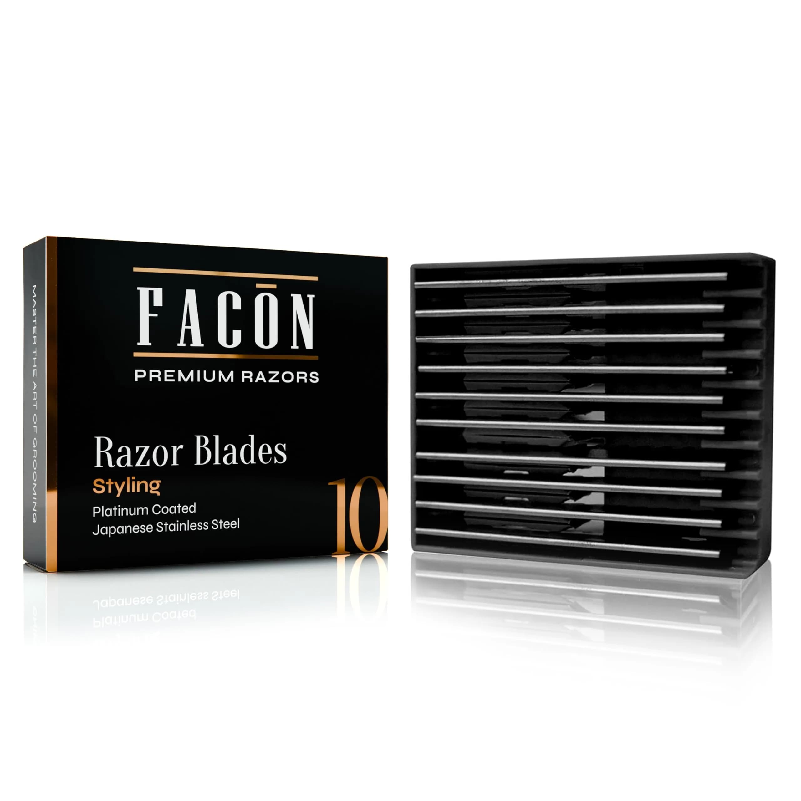 FACON Professional Hair Styling Razor Replacement Blades 10 Count | Precision Japanese Stainless Steel — Facón Styling Razor Blades