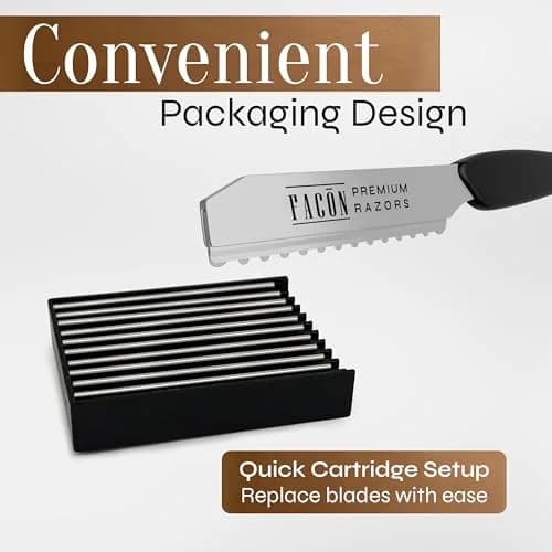 FACON Professional Hair Styling Razor Replacement Blades 10 Count | Precision Japanese Stainless Steel thumbnail 4