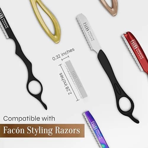 FACON Professional Hair Styling Razor Replacement Blades 10 Count | Precision Japanese Stainless Steel thumbnail 7