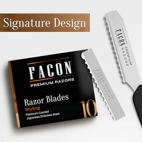 FACON Professional Hair Styling Razor Replacement Blades 10 Count | Precision Japanese Stainless Steel thumbnail 8