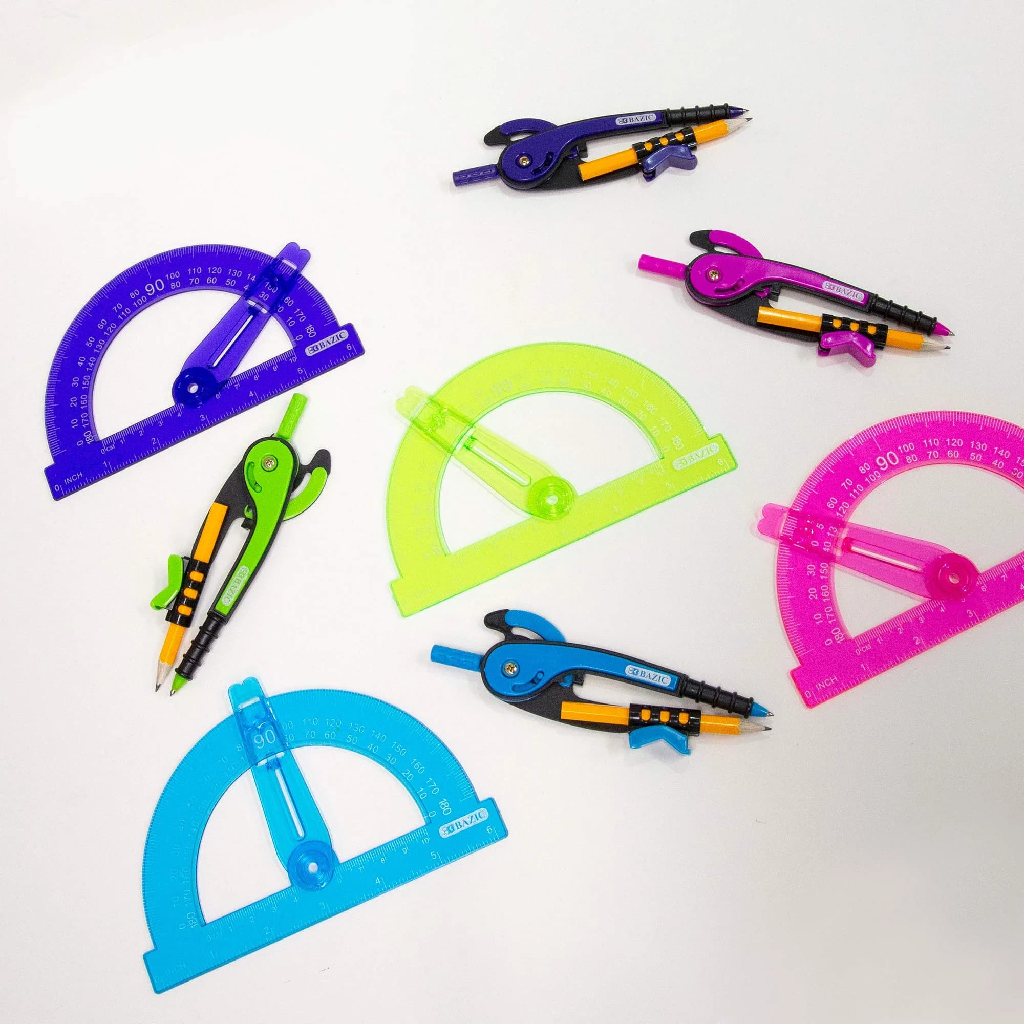 BAZIC PRODUCTS Scale-Arm Compass with #2 Wood Pencil | Geometry & Technical Drawing Tool - view 6