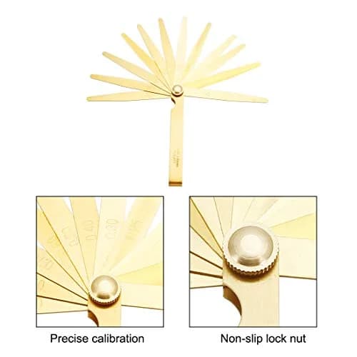uxcell Metric Thickness Feeler Gauge 0.05-1mm 13 Blades Brass Measuring Tool | Precision Measurement for Gaps thumbnail 5