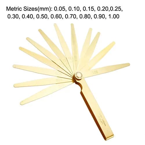 uxcell Metric Thickness Feeler Gauge 0.05-1mm 13 Blades Brass Measuring Tool | Precision Measurement for Gaps thumbnail 2