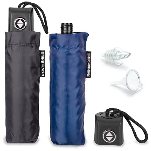 GoPong Rain or Shine Umbrella Flask 2 Pack (24 oz Total) | Hidden Alcohol Travel Flasks with Funnel & Spout thumbnail 1