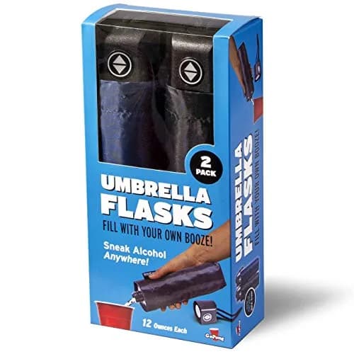 GoPong Rain or Shine Umbrella Flask 2 Pack (24 oz Total) | Hidden Alcohol Travel Flasks with Funnel & Spout thumbnail 7