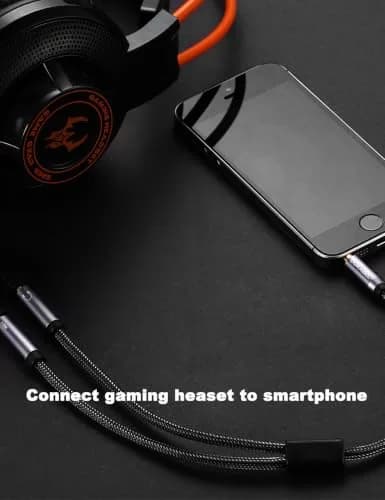 DUKABEL Long Headsets Splitter Adapter, Mic & Audio Y Cable - 1.2m | 3.5mm Dual Ports for PC & Devices thumbnail 4