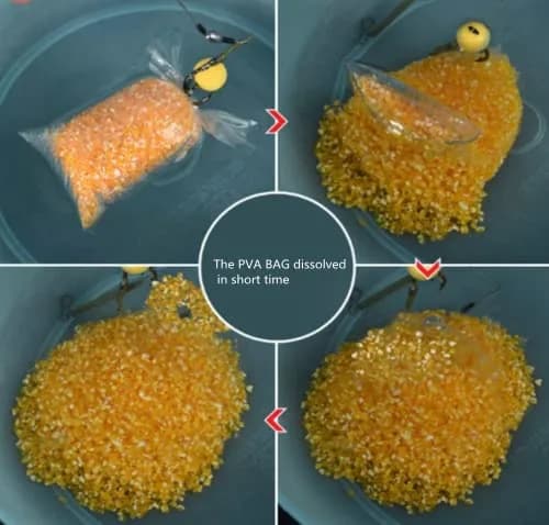 APZDFGIFCD 100Pcs PVA Water Soluble Fishing Bait Bags 10cm x 14cm | Dissolves Quickly in Cold Water thumbnail 4